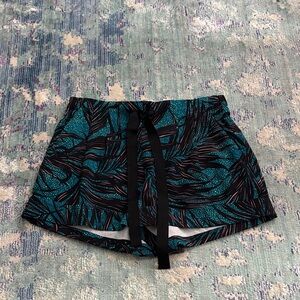 lululemon athletica Teal and Black Women's Athletic Shorts